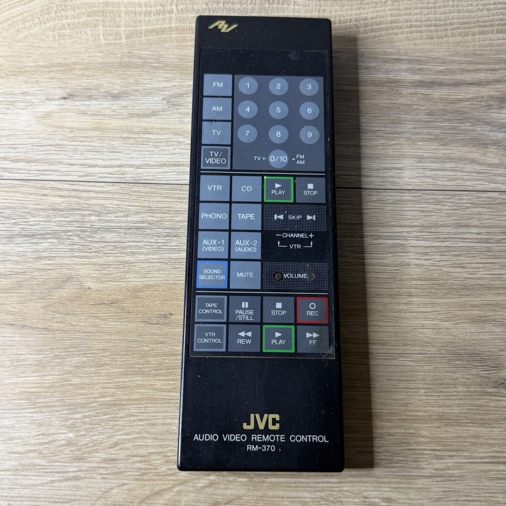 JVC RM-370 Audio Video Remote Control Made‎ in Japan Vintage Replacement TV VCR